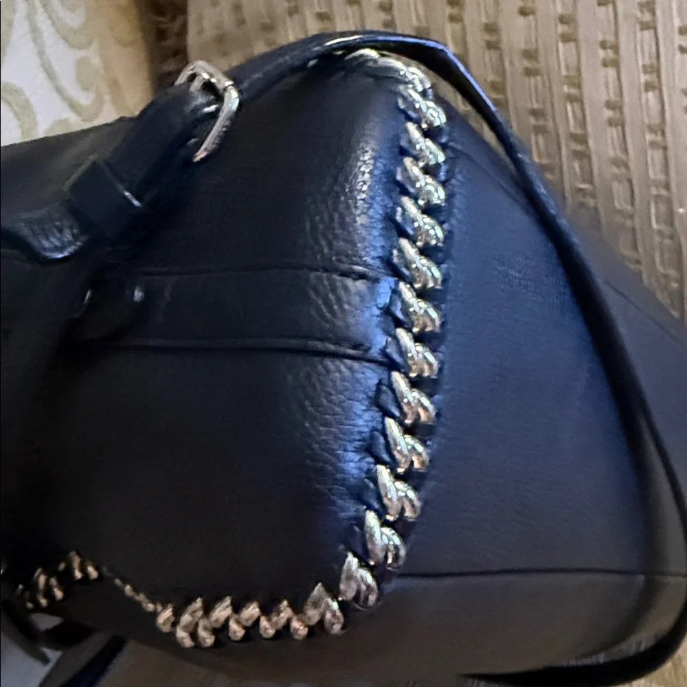 Coach Prairie Whiplash Satchel Crossbody Handbag Black Pebbled Leather preowned - Picture 6 of 16